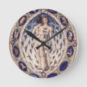 Anatomische Zodiac-Mann-Uhr Runde Wanduhr (Vorderseite)