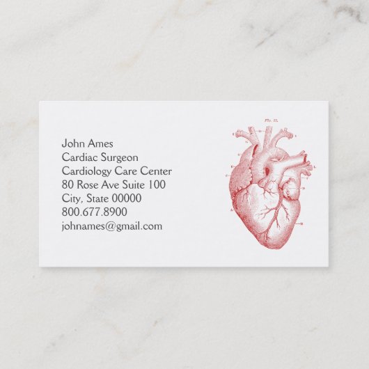 Anatomischer Herzchirurg Visitenkarte (Rückseite)