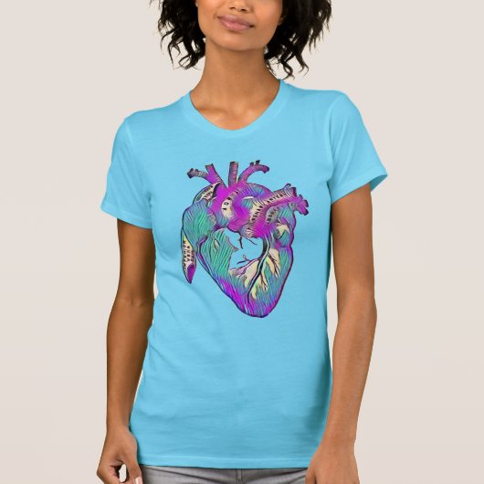 Anatomischer Herzinfarkt farbenfroher T - Shirt (Vorderseite)