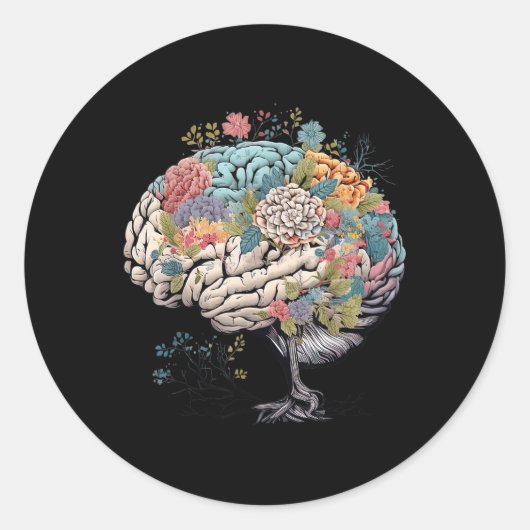 Anatomischer Hirnbaum Gewohnheitskrankheit Runder Aufkleber (Vorderseite)