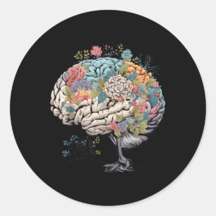 Anatomischer Hirnbaum Gewohnheitskrankheit Runder Aufkleber