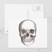 Anatomischer Schädel, schwarz/weiß Postkarte (Vorne/Hinten)