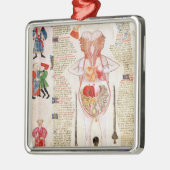 Anatomisches Diagramm Silbernes Ornament (Links)