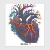 Anatomisches Herz Aufkleber (Blatt)