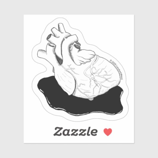 Anatomisches Herz Aufkleber (Blatt)