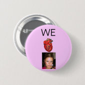 Anatomisches Herz Casey Rosa Button (Vorne & Hinten)