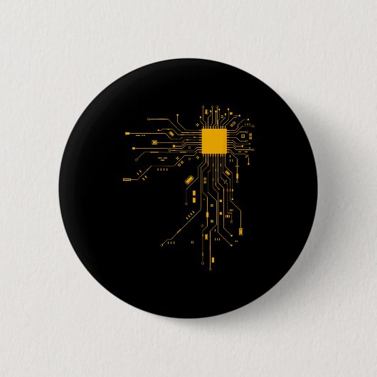 Anatomisches Herz CPU Prozessor Informatik Pr Button (Vorderseite)