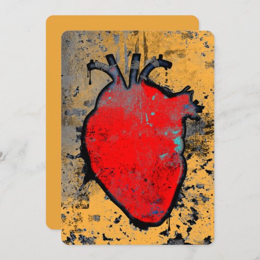 anatomisches Herz Einladung (Vorne/Hinten)