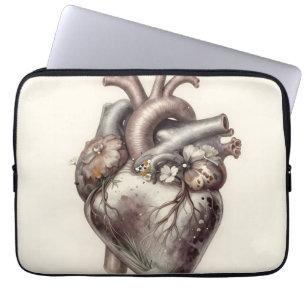Anatomisches Herz Floral Vintage Botanisch Medizin Laptopschutzhülle