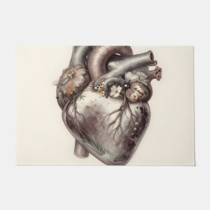 Anatomisches Herz Florales Vintage Botanisches Med Fußmatte
