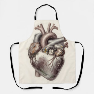 Anatomisches Herz Florales Vintage Botanisches Med Schürze