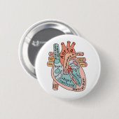 Anatomisches Herz, Herzinfarkt - ICU-Geschenk Button (Vorne & Hinten)