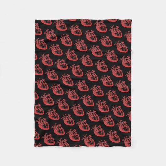 Anatomisches Herz Horror Rotes Schwarzes, gemütlic Fleecedecke (Vorderseite)