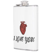 Anatomisches Herz "Ich liebe dich"  Flachmann (Links)