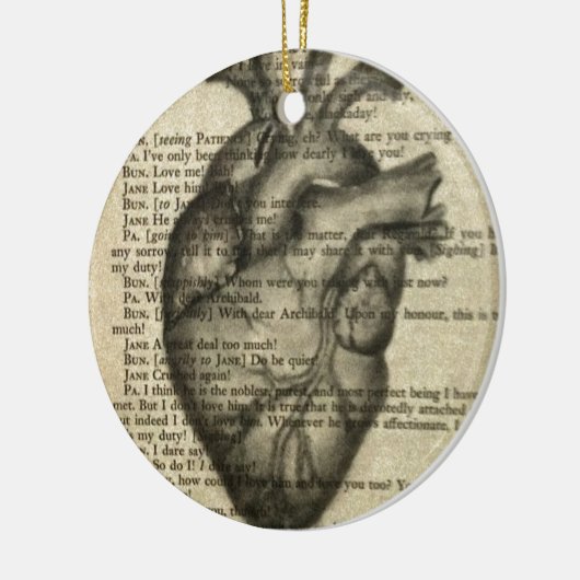 anatomisches Herz Keramikornament (Links)