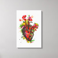 Anatomisches Herz mit Blume, Blumenherz