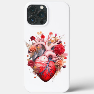 Anatomisches Herz mit Blume Case-Mate iPhone Hülle