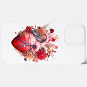 Anatomisches Herz mit Blume Case-Mate iPhone Hülle (Rückseite (Horizontal))