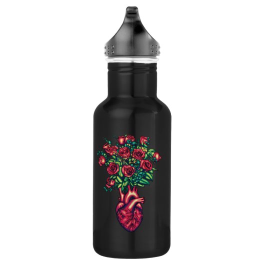 Anatomisches Herz mit Rose, Herzkrieger Edelstahlflasche (Rechts)