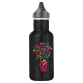 Anatomisches Herz mit Rose, Herzkrieger Edelstahlflasche (Links)