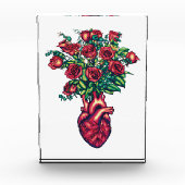 Anatomisches Herz mit Rose, Herzkrieger Fotoblock (Vorderseite)