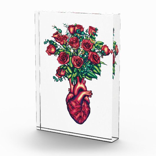 Anatomisches Herz mit Rose, Herzkrieger Fotoblock (Rechts)