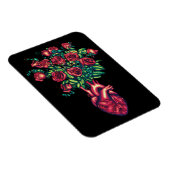 Anatomisches Herz mit Rose, Herzkrieger Magnet (Rechte Seite)