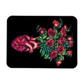 Anatomisches Herz mit Rose, Herzkrieger Magnet (Horizontal)
