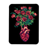 Anatomisches Herz mit Rose, Herzkrieger Magnet (Vertikal)