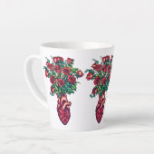 Anatomisches Herz mit Rose, Herzkrieger Milchtasse (Linke Ecke)