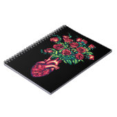 Anatomisches Herz mit Rose, Herzkrieger Notizblock (Linke Seite)