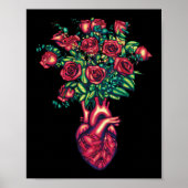 Anatomisches Herz mit Rose, Herzkrieger Poster (Vorne)