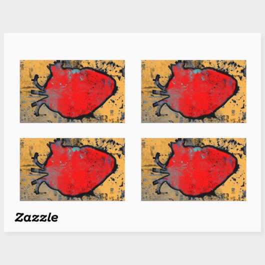 anatomisches Herz Rechteckiger Aufkleber (Blatt)