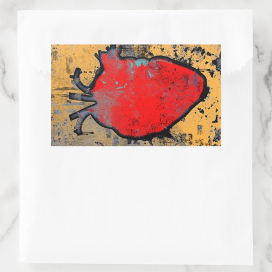 anatomisches Herz Rechteckiger Aufkleber (Tasche)