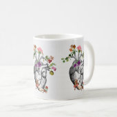 Anatomisches Herz und Blume Anatomischer Herzprin Kaffeetasse (VorderseiteRechts)