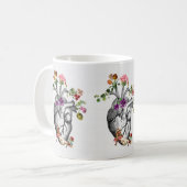 Anatomisches Herz und Blume Anatomischer Herzprin Kaffeetasse (Vorderseite Links)