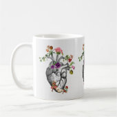 Anatomisches Herz und Blume Anatomischer Herzprin Kaffeetasse (Links)