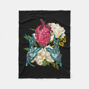 Anatomisches Herz und Blume Doktor Valentin Fleecedecke