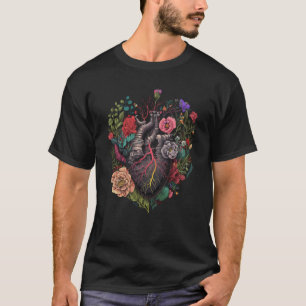 Anatomisches Herz und Blume zeigen Ihre Liebe für  T-Shirt