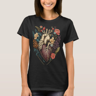Anatomisches Herz und Blume zeigen Ihre Liebe für T-Shirt