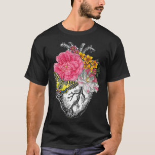 Anatomisches Herz und Blume zeigen Ihre Liebe T-Shirt