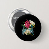 Anatomisches Herz und Blumen Doktor Valentin Button (Vorne & Hinten)
