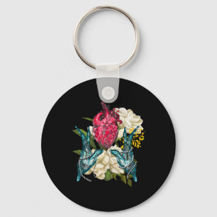 Anatomisches Herz und Blumen Doktor Valentin Schlüsselanhänger