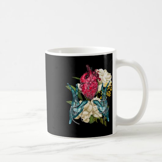 Anatomisches Herz und Blumen Doktor Valentine Kaffeetasse (Rechts)