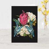 Anatomisches Herz und Blumen Doktor Valentine Karte (Gelbe Blume)