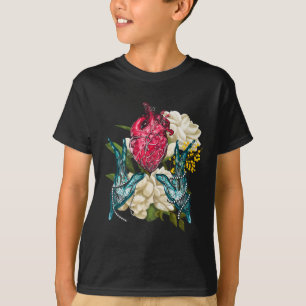 Anatomisches Herz und Blumen Doktor Valentine T-Shirt