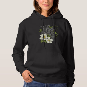 Anatomisches Herz und Blumen Männer Frauen Kardiol Hoodie