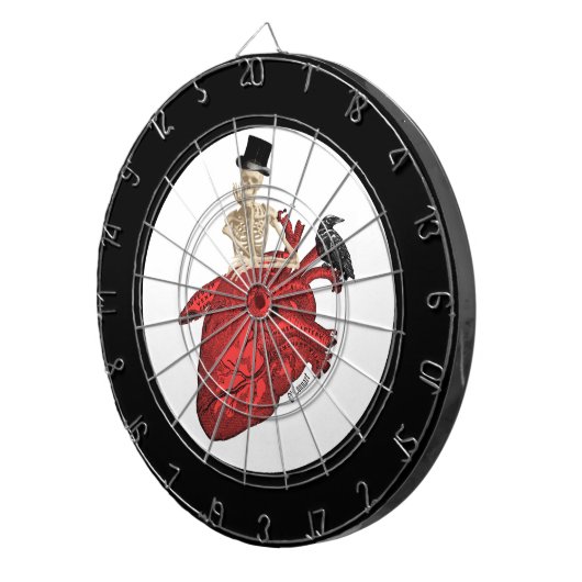 Anatomisches Herz und gotisches Skelett Dartscheibe (Vorderseite rechts)