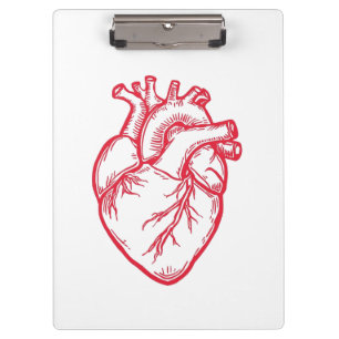 Anatomisches Herz Valentins-Shirt Klemmbrett