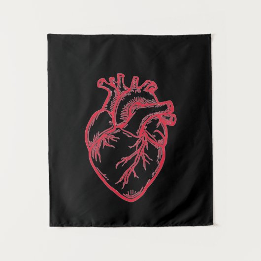 Anatomisches Herz Valentins Shirt Wandteppich (Vorderseite)